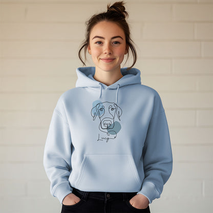 Custom Modern Line Art With Patch Hoodie