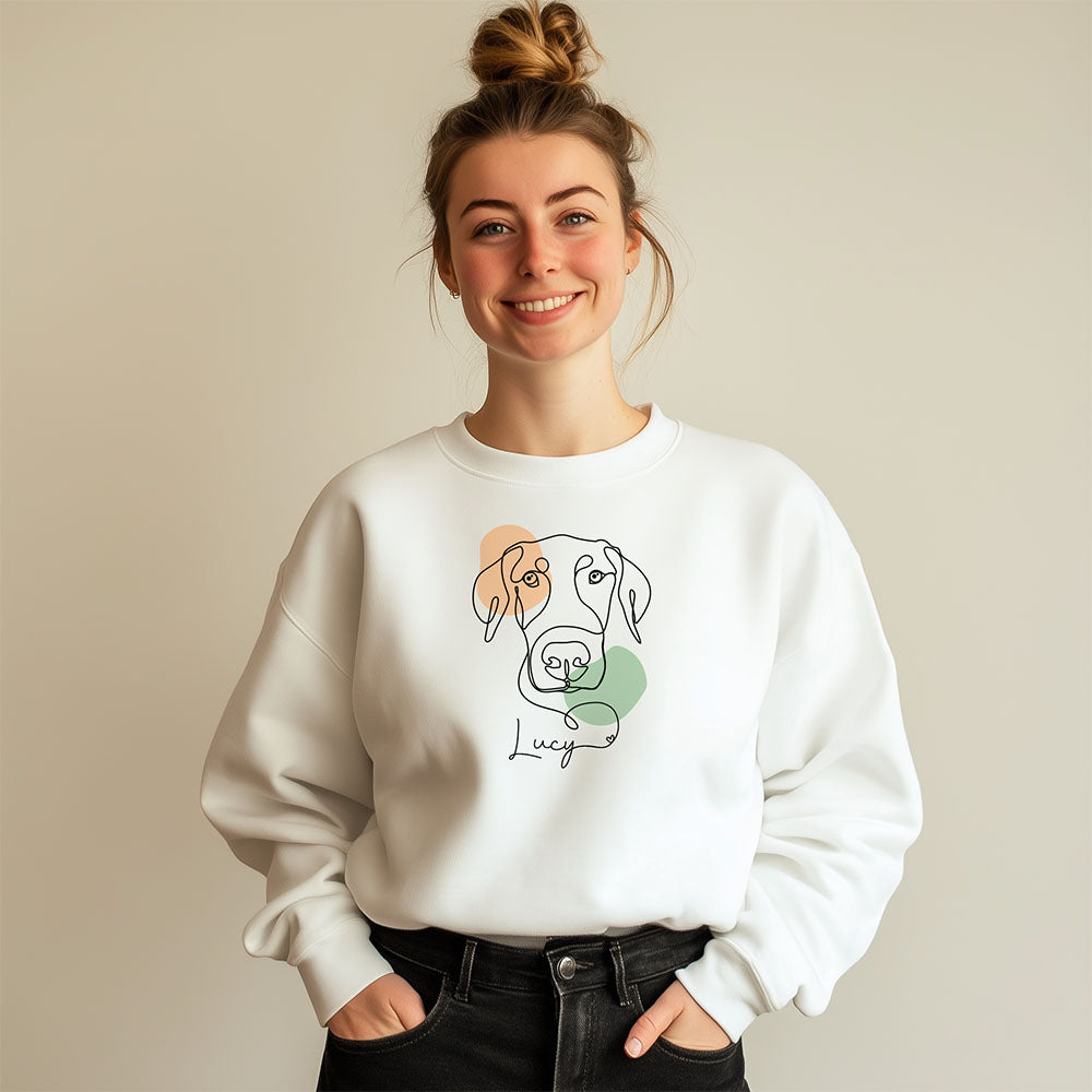 Custom Modern Line Art With Patch Sweatshirt