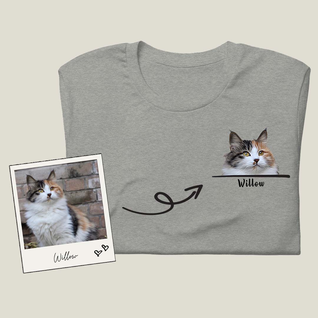 Custom Pet With Line Pocket T-Shirt