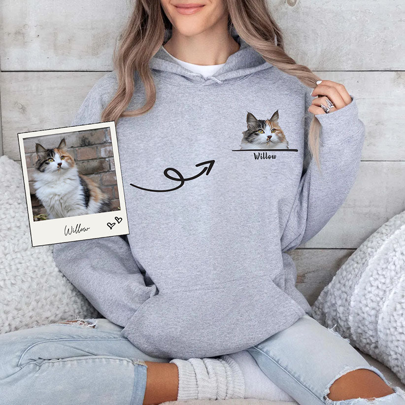 Custom Pet With Line Pocket Hoodie