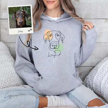 Custom Modern Line Art With Patch Hoodie