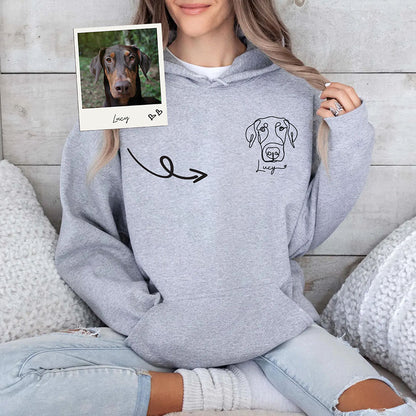 Custom Modern Line Art Pocket Hoodie