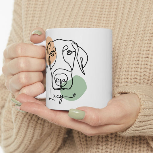 Custom Modern Line Art Patch Mug