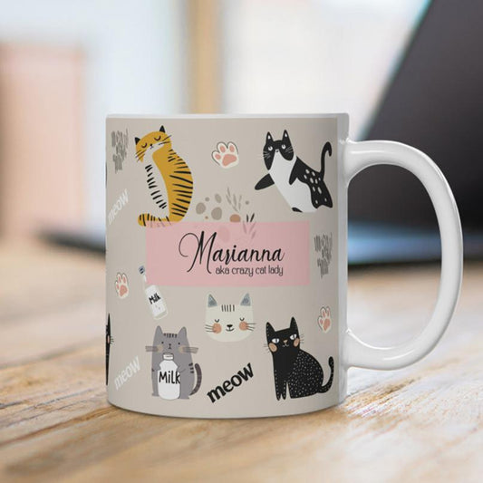 Custom Crazy Cat Lady Mug