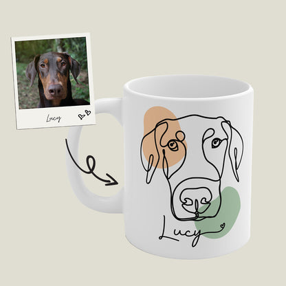 Custom Modern Line Art Patch Mug