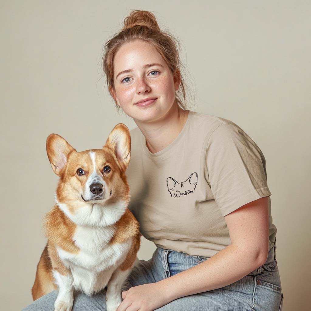 Custom Pet Ear Pocket T-Shirt